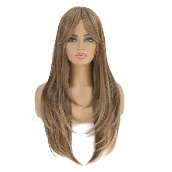 SWACC Long Layered Straight Wig with Bangs